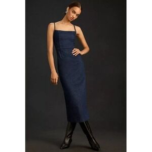 Reformation Delphina Denim‎ Midi Dress Womens 2 Blue Jean Tank Maxi NWT New